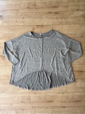Free People Gray High Low Oversized Sweater Womens S Rayon Dolman Tunic Top